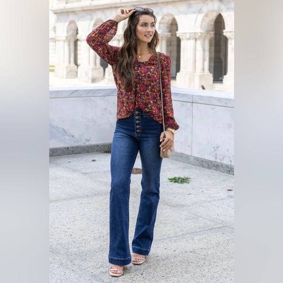 NWT Grace & Lace Jeans button fly flare denim jeans - Picture 3 of 16